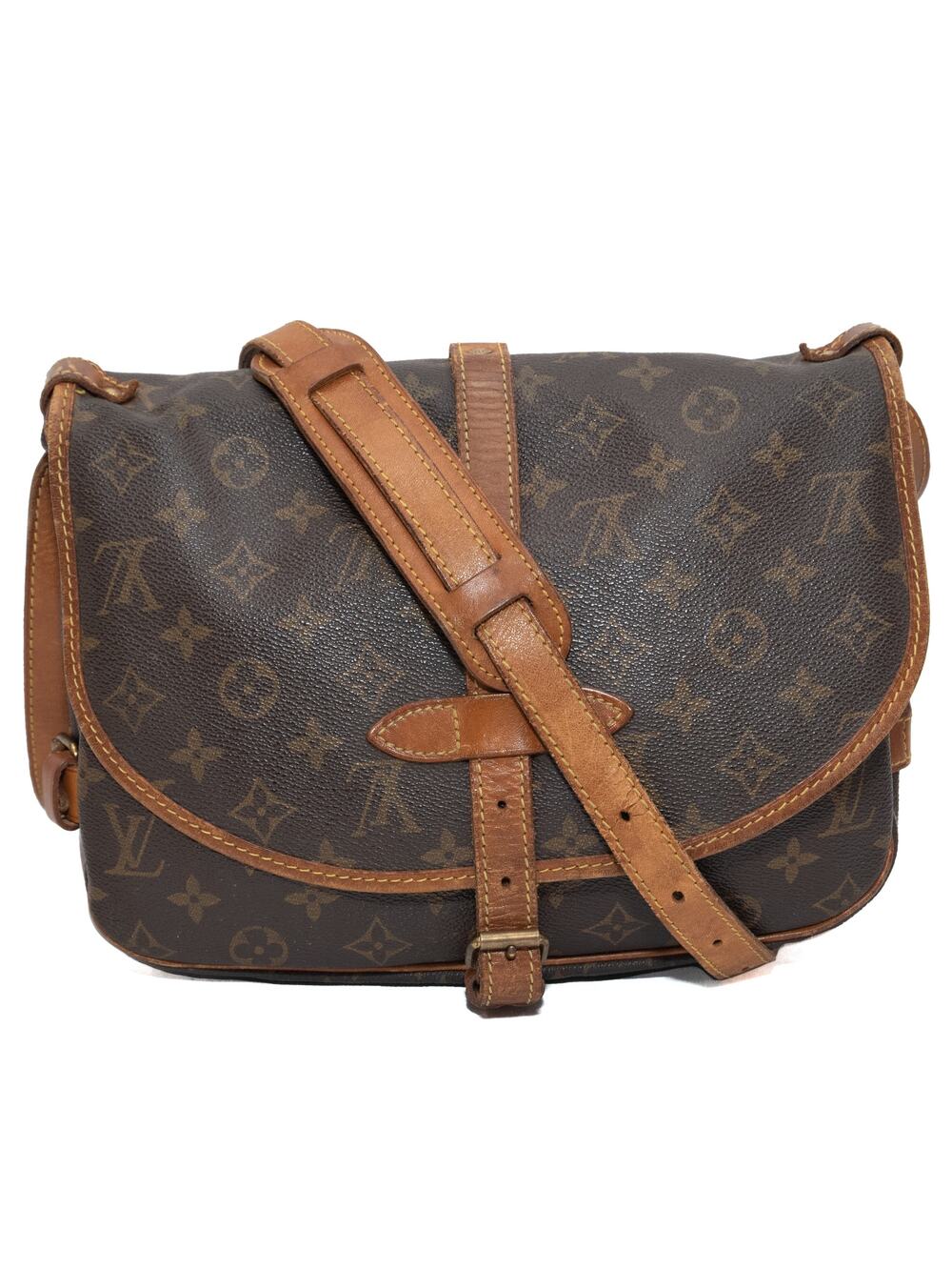 Vintage Louis Vuitton Monogram Saumur 25 Saddlebag Crossbody Purse France